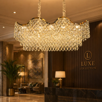 Candelabru Cristal 16xE14 VELOURA Supremo Reale, 120x35 cm, Auriu, Inaltime Reglabila, Metal si Cristal Candelabru Cristal 16xE14 VELOURA Supremo Reale, 120x35 cm, Auriu, Inaltime Reglabila, Metal si Cristal