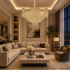 Candelabru Cristal VELOURA Regalis 22xE14, D80 cm, Auriu, Inaltime Reglabila, Metal si Cristal [3]