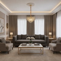 Candelabru Cristal MONARCH Nobile 3xE14, Diametru 40cm, Inaltime 35cm, Auriu Lucios, Inaltime Reglabila, Design Elegant