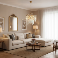 Candelabru Cristal TWEEZE Eleganza, Φ50cm, 9xE14, Auriu, Metal si Cristal Candelabru Cristal TWEEZE Eleganza, Φ50cm, 9xE14, Auriu, Metal si Cristal