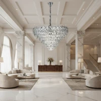 Candelabru Cristal WINDSOR Supremo 10xE14, Diametru 80cm, Crom Lucios, Inaltime Reglabila Candelabru Cristal WINDSOR Supremo 10xE14, Diametru 80cm, Crom Lucios, Inaltime Reglabila