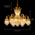 Candelabru Cristal 13xE14, D80cm, Auriu Lucios, Inaltime Reglabila, Metal si Cristal [4]