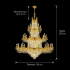 Candelabru Cristal , 54xE14, Diametru 150cm, Inaltime 230cm, Auriu Lucios, Inaltime Reglabila, Design Elegant [4]