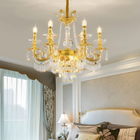 Candelabru Cristal 9xE14, D68cm, Auriu Lucios, Inaltime Reglabila, Metal si Cristal Candelabru Cristal 9xE14, D68cm, Auriu Lucios, Inaltime Reglabila, Metal si Cristal