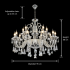 Candelabru Cristal 15xE14, D95cm, Argintiu, Inaltime Reglabila, Metal si Cristal [4]