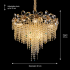 Candelabru Cristal BLOSSOM Nobile, 5xE14, 40cm, Auriu Lucios, Inaltime Reglabila, Metal si Cristal [4]