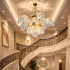 Candelabru Cristal PALACE, 6 brate, 12xG9, D69cm, Auriu Lucios, Inaltime Reglabila, Metal si Cristal [3]