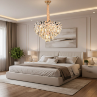 Candelabru Cristal, Eleganza 7xE14, Diametru 40cm, Auriu Lucios, Inaltime Reglabila, Metal si Cristal Candelabru Cristal, Eleganza 7xE14, Diametru 40cm, Auriu Lucios, Inaltime Reglabila, Metal si Cristal