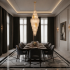 Candelabru Cristal LACE Supremo 26xE14, Diametru 60cm, Inaltime 180cm, Auriu Lucios, Inaltime Reglabila, Design Elegant [2]