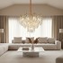 Candelabru Cristal VETRA Eleganza 9xE14, D50 cm, Auriu, Inaltime Reglabila, Metal si Cristal [2]