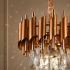 Candelabru Cristal VERSAILLES Petito 3xE14, Diametru 30cm, Auriu, Inaltime Reglabila, Metal si Cristal [2]