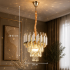 Candelabru Cristal VERSAILLES Petito 3xE14, Diametru 30cm, Auriu Lucios si Alb, Inaltime Reglabila, Metal si Cristal [3]