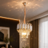 Candelabru Cristal VERSAILLES Petito 3xE14, Diametru 30cm, Auriu Lucios si Alb, Inaltime Reglabila, Metal si Cristal [4]