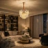 Candelabru Cristal ALHAMBRA Petito 3x E14, Diametru 30cm, Auriu Lucios, Inaltime Reglabila [3]
