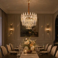 Candelabru Cristal ALHAMBRA Nobile 5x E14, Diametru 40cm, Auriu Lucios, Inaltime Reglabila Candelabru Cristal ALHAMBRA Nobile 5x E14, Diametru 40cm, Auriu Lucios, Inaltime Reglabila