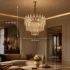 Candelabru Cristal ALHAMBRA Nobile 5x E14, Diametru 40cm, Auriu Lucios, Inaltime Reglabila [3]