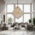 Candelabru Cristal KONIG Regalis, 15xE14, D80 cm, Auriu, Inaltime Reglabila, Metal si Cristal [4]