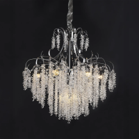 Candelabru Cristal PUBU Eleganza, 5x E14, Diametru 50cm, Crom