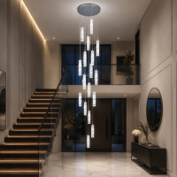 Candelabru Cristal LED AMIRI 82W Crom, Lumina Calda/Neutra/Rece 3000K/4000K/6000K Amiri, Diametru 40cm x Inaltime 300cm, Cristal si Metal Candelabru Cristal LED AMIRI 82W Crom, Lumina Calda/Neutra/Rece 3000K/4000K/6000K Amiri, Diametru 40cm x Inaltime 300cm, Cristal si Metal