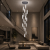 Candelabru Cristal LED AMIRI 82W Crom, Lumina Calda/Neutra/Rece 3000K/4000K/6000K Amiri, Diametru 40cm x Inaltime 300cm, Cristal si Metal [2]