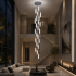 Candelabru Cristal LED AMIRI 82W Crom, Lumina Calda/Neutra/Rece 3000K/4000K/6000K Amiri, Diametru 40cm x Inaltime 300cm, Cristal si Metal [3]