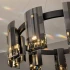 Candelabru Modern, Valmontreux Largo, 8xG9, Diametru 80cm, Negru si Cristale Cenusii, Inaltime Reglabila, Metal si Cristal [2]