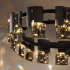 Candelabru Modern, Valmontreux Largo, 8xG9, Diametru 80cm, Negru si Cristale Cenusii, Inaltime Reglabila, Metal si Cristal [4]