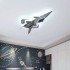 Lustra LED pentru copii FIGHTER, Tip avion, 101W, Lumina Rece/Calda/Neutra, Aripi mobile, Gri Aeronautic [2]