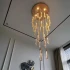 Candelabru Cristal LED Suspendat, 39W, Iustinian, Diametru 60cm, Inaltime Reglabila, Auriu, Metal si Cristal [3]