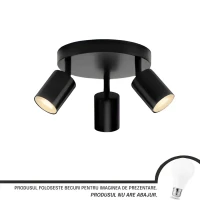 Proiector Rotund Joom, 3XGU10, Negru