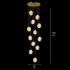 Candelabru Cristal FRAME LED cu Telecomanda, Suspendat, 12 Surse, 36W, Diametru 40cm, Lumina Calda / Neutra / Rece, Inaltime Reglabila, Auriu, Metal si Cristal [4]