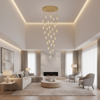 Candelabru Cristal AROHA LED cu Telecomanda, Suspendat, 30 Surse, 90W, Lumina Calda/Neutra/Rece, Diametru 60cm, Inaltime Reglabila, Auriu, Metal si Cristal Candelabru Cristal AROHA LED cu Telecomanda, Suspendat, 30 Surse, 90W, Lumina Calda/Neutra/Rece, Diametru 60cm, Inaltime Reglabila, Auriu, Metal si Cristal