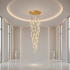 Candelabru Cristal LAGOM LED cu Telecomanda, Suspendat, 30 Surse, 90W, Lumina Calda/Neutra/Rece, Diametru 60cm, Inaltime Reglabila, Auriu, Metal si Cristal [2]