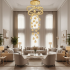Candelabru Cristal cu Telecomanda DUARA Supremo, 90x300cm, Lumina Calda/Neutra/Rece, Auriu, Metal si Cristal [2]