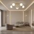Lustra LED si cristal ORBIT, 72cm, 5xE27, Globuri, Auriu [2]