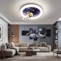 Lustra LED ASTRONAUT cu telecomanda, 51W, lumina Rece/Calda/Neutra, Alb Albastru Lustra LED ASTRONAUT cu telecomanda, 51W, lumina Rece/Calda/Neutra, Alb Albastru