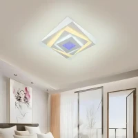 Lustra LED NIVARA RGB 3D 40W, lumina Rece/Calda/Neutra, Alb
