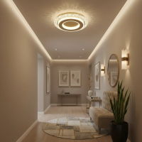 Lustra LED AGOL Petito, 29W, Diametru 20cm, Lumina Calda/Neutra/Rece, Auriu, Metal si Acril