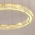 Lustra LED cu telecomanda LLC130/2CH, Cristal si Metal, 62W, 2 Cercuri, Dimabila, Inaltime Reglabila, Lumina Rece/Calda/Neutra, Iluminat Luxos [2]