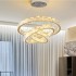 Lustra LED cu telecomanda LLC130/3CH, Cristal si Metal, 119W, 3 Cercuri, Dimabila, Inaltime Reglabila, Lumina Rece/Calda/Neutra, Iluminat Luxos [4]
