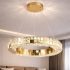 Lustra LED cu Telecomanda, LLC135/1GD, Cristal si Metal, 29W, 1 Cerc, Dimabila, Inaltime Reglabila, Lumina Rece/Calda/Neutra, Iluminat Luxos [3]