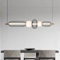 Lustra LED Suspendata LM551/5BK, 27W, Lumina 3000/4000/6000K, Negru, Inaltime Reglabila