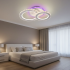 Lustra LED cu telecomanda si cristal NOVA ROTONDA RGB 42W, 2 Cercuri, lumina Rece/Calda/Neutra, Dimabila, Alb [2]