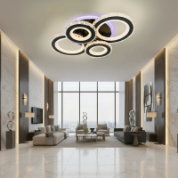 Lustra LED cu telecomanda si cristal NOVA ROTONDA RGB 82W, 4 Cercuri, lumina Rece/Calda/Neutra, Dimabila, Negru Lustra LED cu telecomanda si cristal NOVA ROTONDA RGB 82W, 4 Cercuri, lumina Rece/Calda/Neutra, Dimabila, Negru