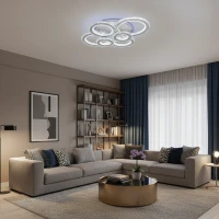 Lustra LED cu telecomanda si cristal NOVA ROTONDA RGB 145W, 6 Cercuri, lumina Rece/Calda/Neutra, Dimabila, Alb Lustra LED cu telecomanda si cristal NOVA ROTONDA RGB 145W, 6 Cercuri, lumina Rece/Calda/Neutra, Dimabila, Alb