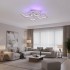 Lustra LED cu telecomanda si cristal NOVA RHOMBA RGB 95W, 4 Patrate, lumina Rece/Calda/Neutra, Dimabila, Crom Lucios [2]