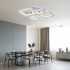 Lustra LED cu telecomanda si cristal NOVA RHOMBA RGB 95W, 4 Patrate, lumina Rece/Calda/Neutra, Dimabila, Crom Lucios [3]