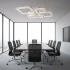 Lustra LED cu telecomanda si cristal NOVA RHOMBA RGB 168W, 6 Patrate, lumina Rece/Calda/Neutra, Dimabila, Crom Lucios [3]