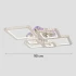 Lustra LED cu telecomanda si cristal NOVA RHOMBA RGB 168W, 6 Patrate, lumina Rece/Calda/Neutra, Dimabila, Crom Lucios [4]