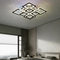 Lustra LED cu telecomanda si cristal QUADRIA SUPREMO RGB 168W, 8 Patrate, lumina Rece/Calda/Neutra, Dimabila, Crom Lucios Lustra LED cu telecomanda si cristal QUADRIA SUPREMO RGB 168W, 8 Patrate, lumina Rece/Calda/Neutra, Dimabila, Crom Lucios